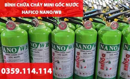 bình chữa cháy mini gốc nước hafico nano/wb